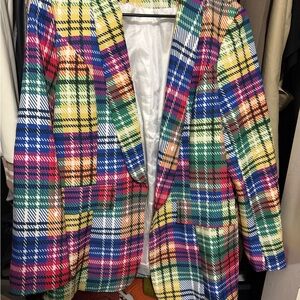 Multicolor Plaid Blazer